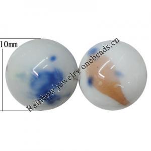 Porcelain Beads, Round 10mm, Hole:About 1.5mm, Sold by Bag