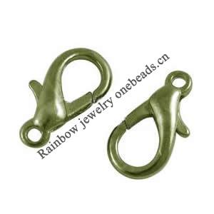 Metal Alloy Lobster Claw Clasp, AA Grade, 14x7.7mm, Sold by Bag