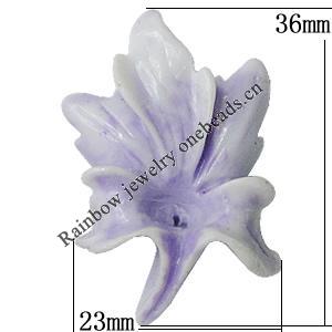 Resin Cabochons, No Hole Headwear & Costume Accessory, Flower, About 36x23mm in diameter, Sold by Bag