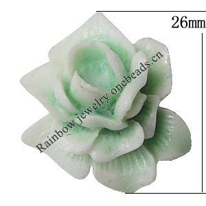 Resin Cabochons, No Hole Headwear & Costume Accessory, Flower, About 26mm in diameter, Sold by Bag