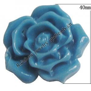 Resin Cabochons, No Hole Headwear & Costume Accessory, Flower, About 40mm in diameter, Sold by Bag