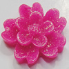 Resin Cabochons, No Hole Headwear & Costume Accessory, Flower, About 15mm in diameter, Sold by Bag