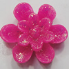 Resin Cabochons, No Hole Headwear & Costume Accessory, Flower, About 15mm in diameter, Sold by Bag