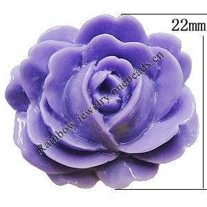 Resin Cabochons, No Hole Headwear & Costume Accessory, Flower, About 22mm in diameter, Sold by Bag