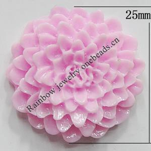 Resin Cabochons, No Hole Headwear & Costume Accessory, Flower, About 25mm in diameter, Sold by Bag