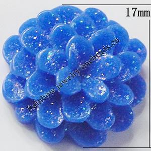 Resin Cabochons, No Hole Headwear & Costume Accessory, Flower, About 17mm in diameter, Sold by Bag