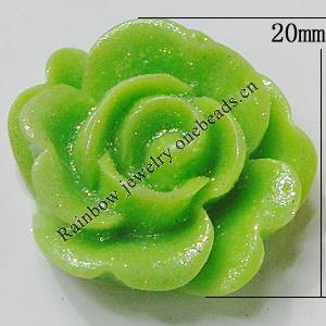 Resin Cabochons, No Hole Headwear & Costume Accessory, Flower, About 20mm in diameter, Sold by Bag