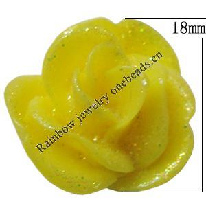 Resin Cabochons, No Hole Headwear & Costume Accessory, Flower, About 18mm in diameter, Sold by Bag