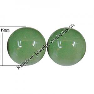 Porcelain Beads, Round 6mm, Hole:About 1.5mm, Sold by Bag