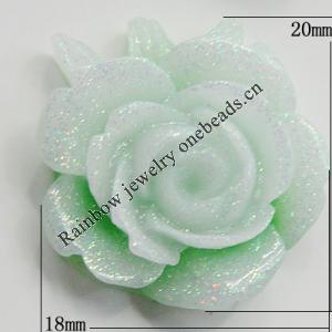 Resin Cabochons, No Hole Headwear & Costume Accessory, Flower, About 20x18mm in diameter, Sold by Bag