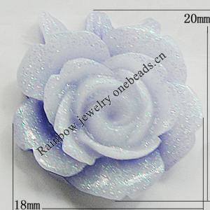 Resin Cabochons, No Hole Headwear & Costume Accessory, Flower, About 20x18mm in diameter, Sold by Bag