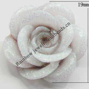 Resin Cabochons, No Hole Headwear & Costume Accessory, Flower, About 19mm in diameter, Sold by Bag