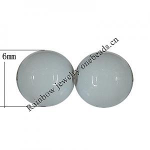 Porcelain Beads, Round 6mm, Hole:About 1.5mm, Sold by Bag