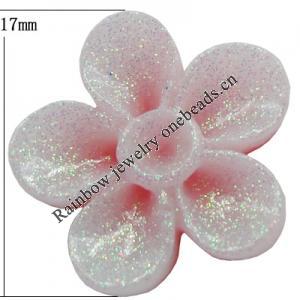 Resin Cabochons, No Hole Headwear & Costume Accessory, Flower, About 17mm in diameter, Sold by Bag