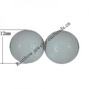 Porcelain Beads, Round 12mm, Hole:About 1.5mm, Sold by Bag