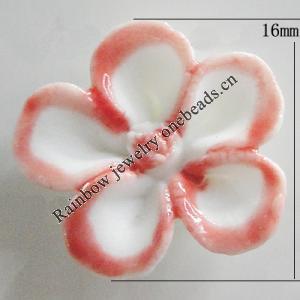 Porcelain Cabochons, No Hole Headwear & Costume Accessory, Flower Size:About 16mm, Sold By Bag