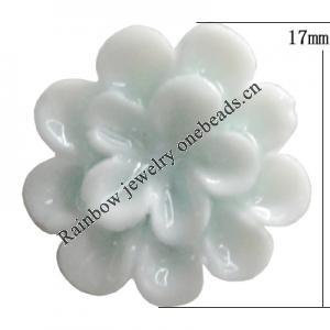 Porcelain Cabochons, No Hole Headwear & Costume Accessory, Flower Size:About 17mm, Sold By Bag