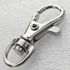 Metal Alloy Swivel Lobster Clasp, 38x14mm, Sold by Bag