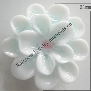 Porcelain Cabochons, No Hole Headwear & Costume Accessory, Flower Size:About 21mm, Sold By Bag