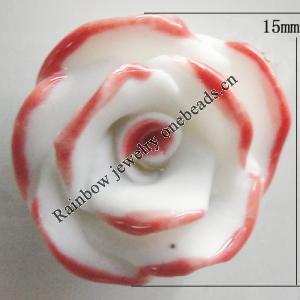 Porcelain Cabochons, No Hole Headwear & Costume Accessory, Flower Size:About 15mm, Sold By Bag