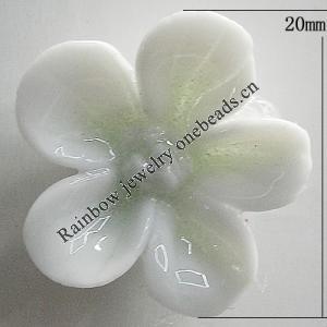 Porcelain Cabochons, No Hole Headwear & Costume Accessory, Flower Size:About 20mm, Sold By Bag