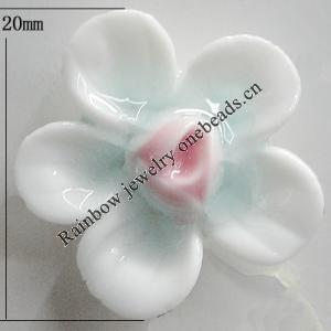 Porcelain Cabochons, No Hole Headwear & Costume Accessory, Flower Size:About 20mm, Sold By Bag