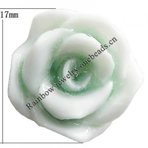 Porcelain Cabochons, No Hole Headwear & Costume Accessory, Flower Size:About: 17mm, Sold By Bag