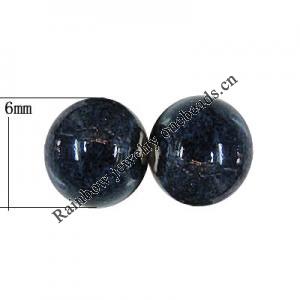 Porcelain Beads, Round 6mm, Hole:About 1.5mm, Sold by Bag