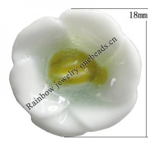 Porcelain Cabochons, No Hole Headwear & Costume Accessory, Flower Size:About 18mm, Sold By Bag