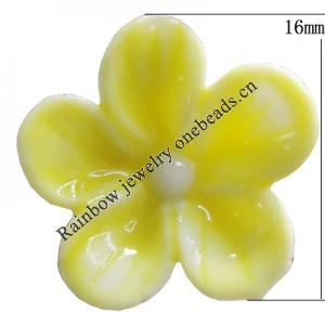 Porcelain Cabochons, No Hole Headwear & Costume Accessory, Flower Size:About 16mm, Sold By Bag