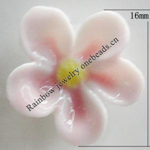 Porcelain Cabochons, No Hole Headwear & Costume Accessory, Flower Size:About 16mm, Sold By Bag