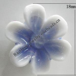 Porcelain Cabochons, No Hole Headwear & Costume Accessory, Flower Size:About 18mm, Sold By Bag