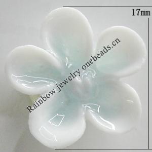 Porcelain Cabochons, No Hole Headwear & Costume Accessory, Flower Size:About 17mm, Sold By Bag