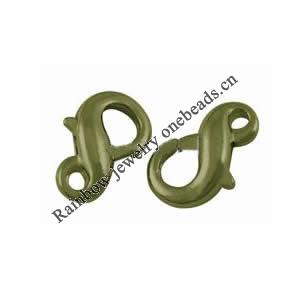 Alloy Lobster Claw Clasps, about 14mm long,8mm wide, 3mm thick, hole: 2mm, Sold by bag