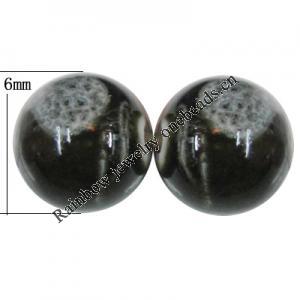 Porcelain Beads, Round 6mm, Hole:About 1.5mm, Sold by Bag