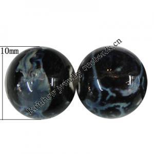 Porcelain Beads, Round 10mm, Hole:About 1.5mm, Sold by Bag