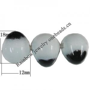 Porcelain Beads, Teardrop 12x18mm, Hole:About 1.5mm, Sold by Bag