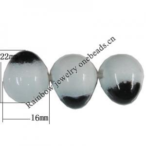 Porcelain Beads, Teardrop 16x22mm, Hole:About 1.5mm, Sold by Bag