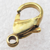 Iron Lobster Claw Clasp, Korean, Pb-free, 12x6.5mm, Hole:about 1.2mm, Sold by Bag