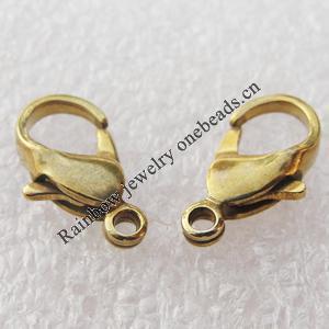 Iron Lobster Claw Clasp, Korean, Pb-free, 15x8mm, Hole:about 2mm, Sold by Bag