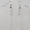 Iron Earring Hook with Jumpring and Headpins, Platina Plated Color, Sold by Sets