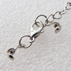 Iron Bead Tips With Chain and Alloy Clasps, Clasps: 12x6.5mm, chain: 3.5mmx50mm, Bead Tip: 9x3mm, Sold by sets