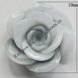 Resin Cabochons, No Hole Headwear & Costume Accessory, Flower, About 19mm in diameter, Sold by Bag