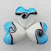 Lampwork Beads, Heart 20mm Hole:About 2mm, Sold by PC