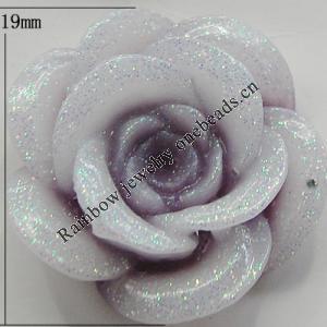 Resin Cabochons, No Hole Headwear & Costume Accessory, Flower, About 19mm in diameter, Sold by Bag