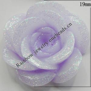 Resin Cabochons, No Hole Headwear & Costume Accessory, Flower, About 19mm in diameter, Sold by Bag