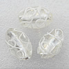 Silver Foil Lampwork Beads, Oval 25x16mm Hole:About 2mm, Sold by PC