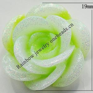 Resin Cabochons, No Hole Headwear & Costume Accessory, Flower, About 19mm in diameter, Sold by Bag