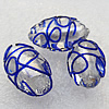 Silver Foil Lampwork Beads, Oval 25x16mm Hole:About 2mm, Sold by PC