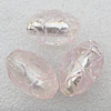 Silver Foil Lampwork Beads, Oval 25x16mm Hole:About 2mm, Sold by PC